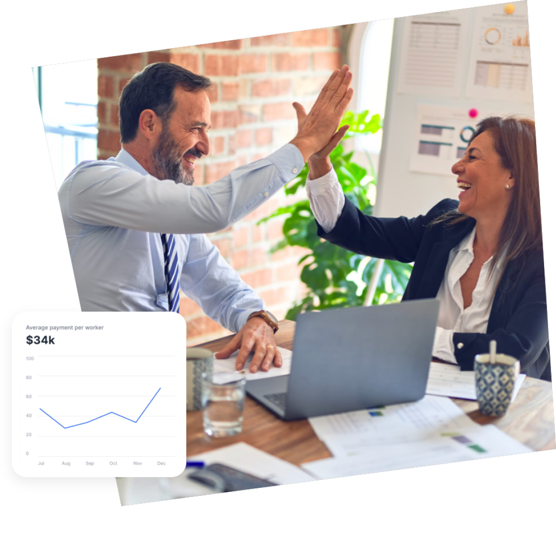 Global payroll management dashboard illustration
